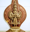 Refined copper standing statue of Multi-Faced Avalokiteshvara - S-P-SS-C-TAA-0006