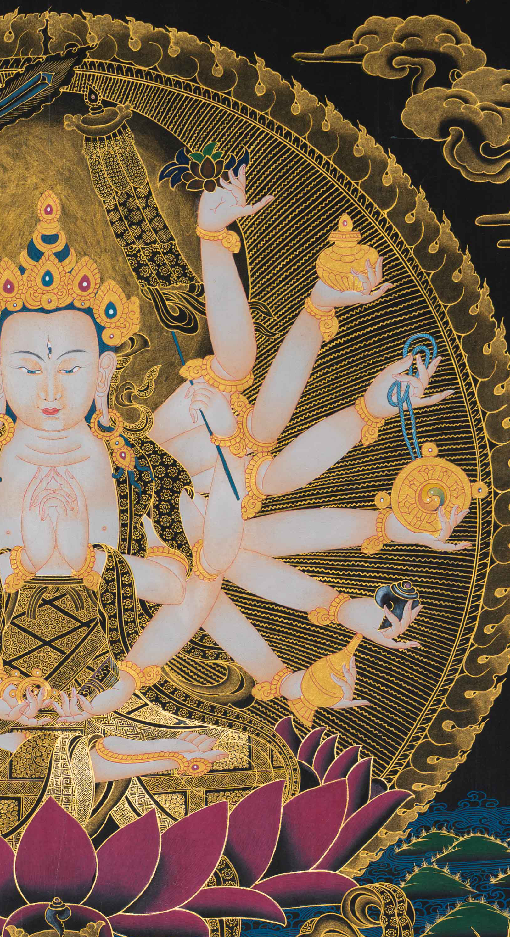 Sacred Chundi Thangka: Embrace Strength and Divine Feminine Energy - T-S-BT-RB-AU-C-0112
