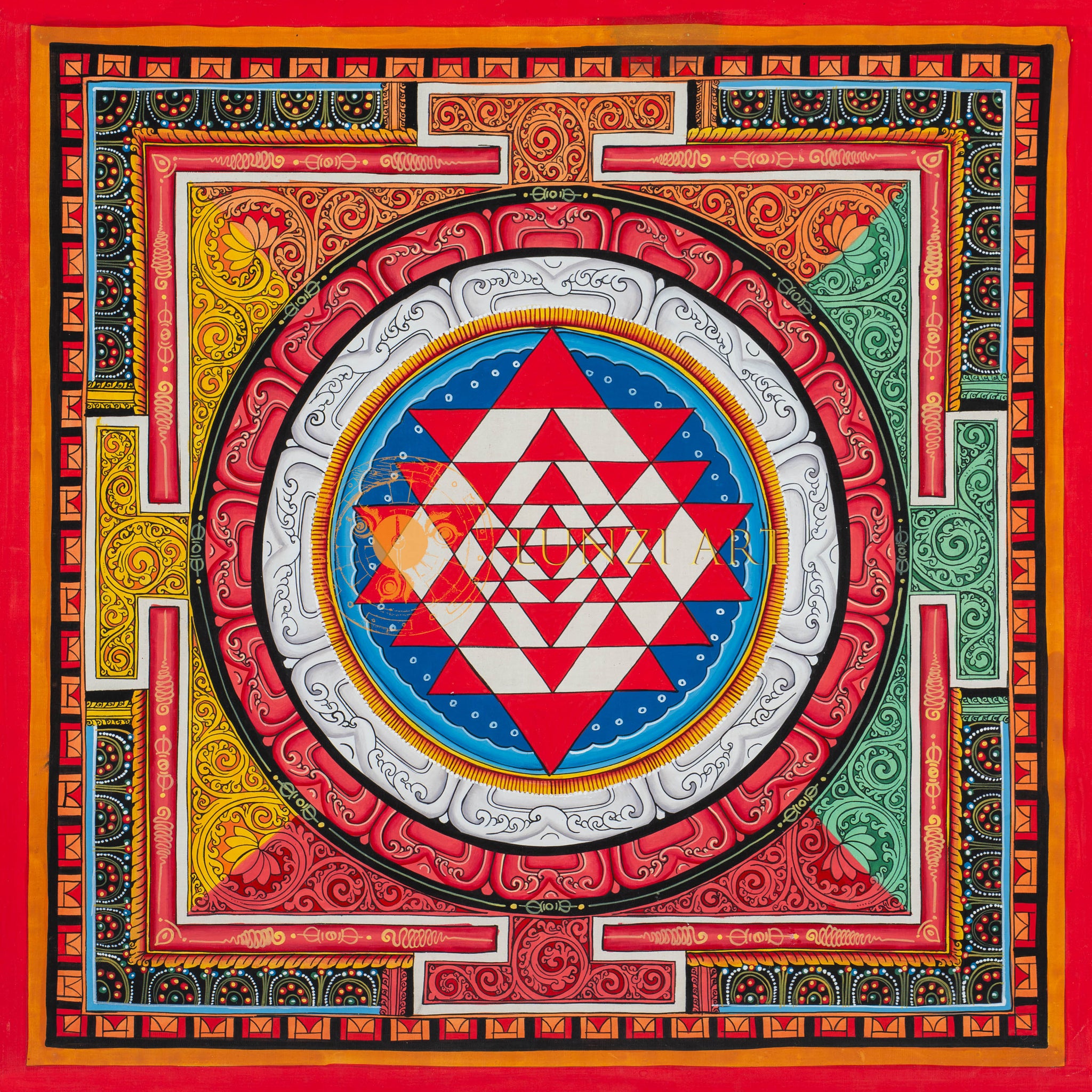 Sacred Geometry of Abundance: The Shree Yantra Mandala - Thangka