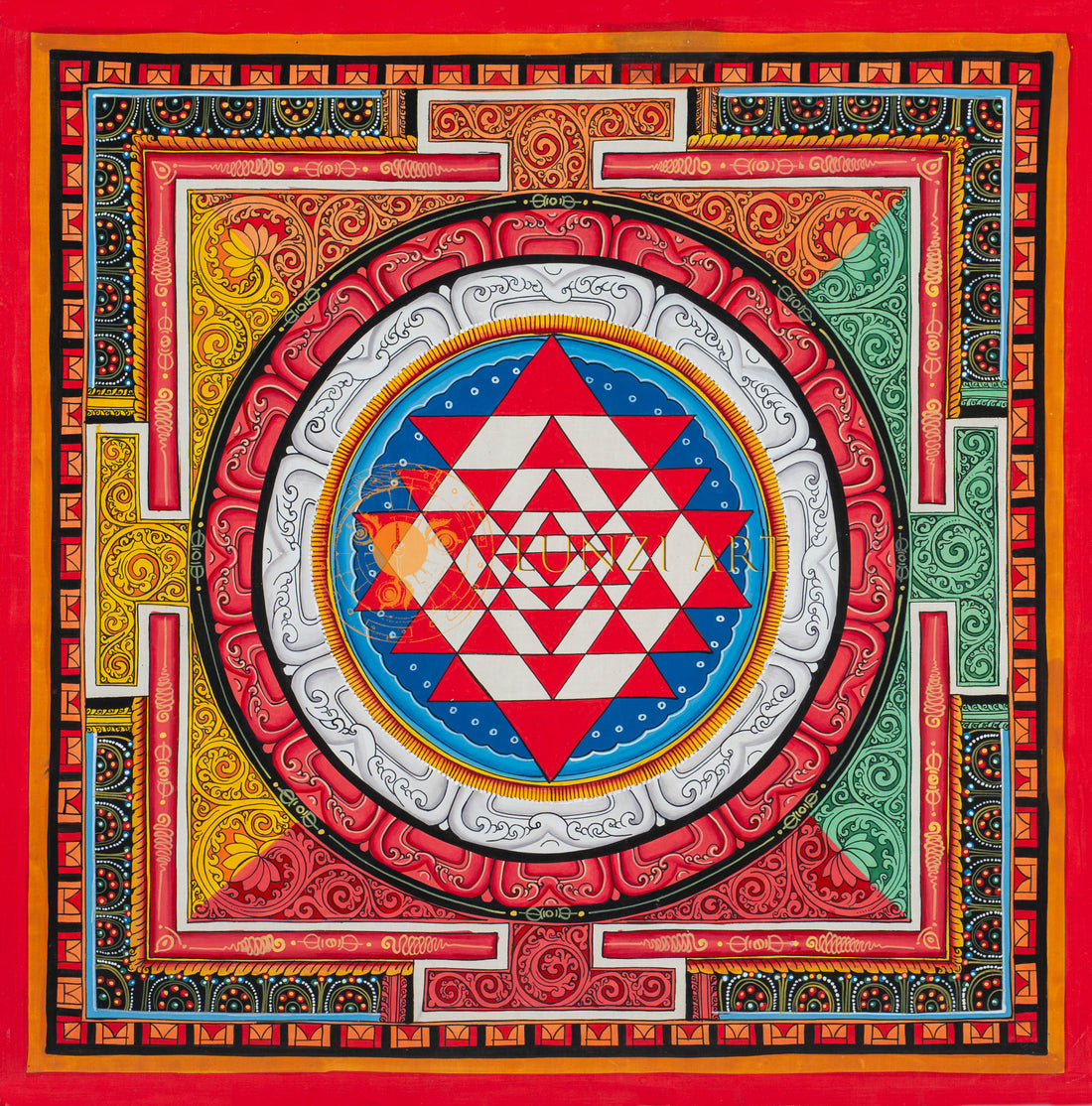 Sacred Geometry of Abundance: The Shree Yantra Mandala - Thangka