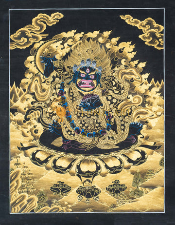 Shadbhuja Mahakala Thangka – The Wrathful Guardian of Wisdom - T-S-BT-BB-M-0138