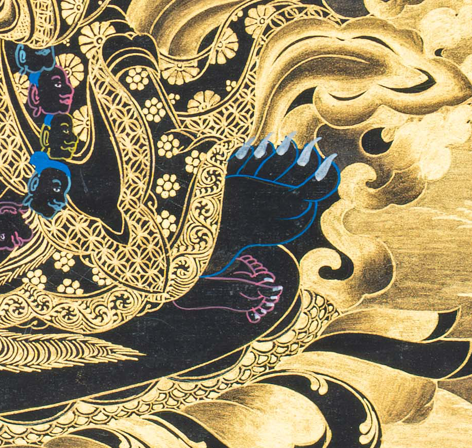 Shadbhuja Mahakala Thangka – The Wrathful Guardian of Wisdom - T-S-BT-BB-M-0138