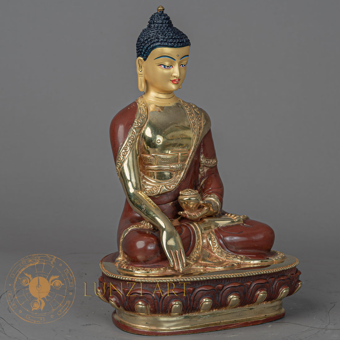 Shakyamuni Buddha | Handmade Half Gold Plated Statue - S-P-BA-HG-CG-SB-00210