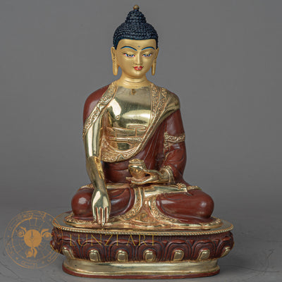 Shakyamuni Buddha | Handmade Half Gold Plated Statue - S-P-BA-HG-CG-SB-00210