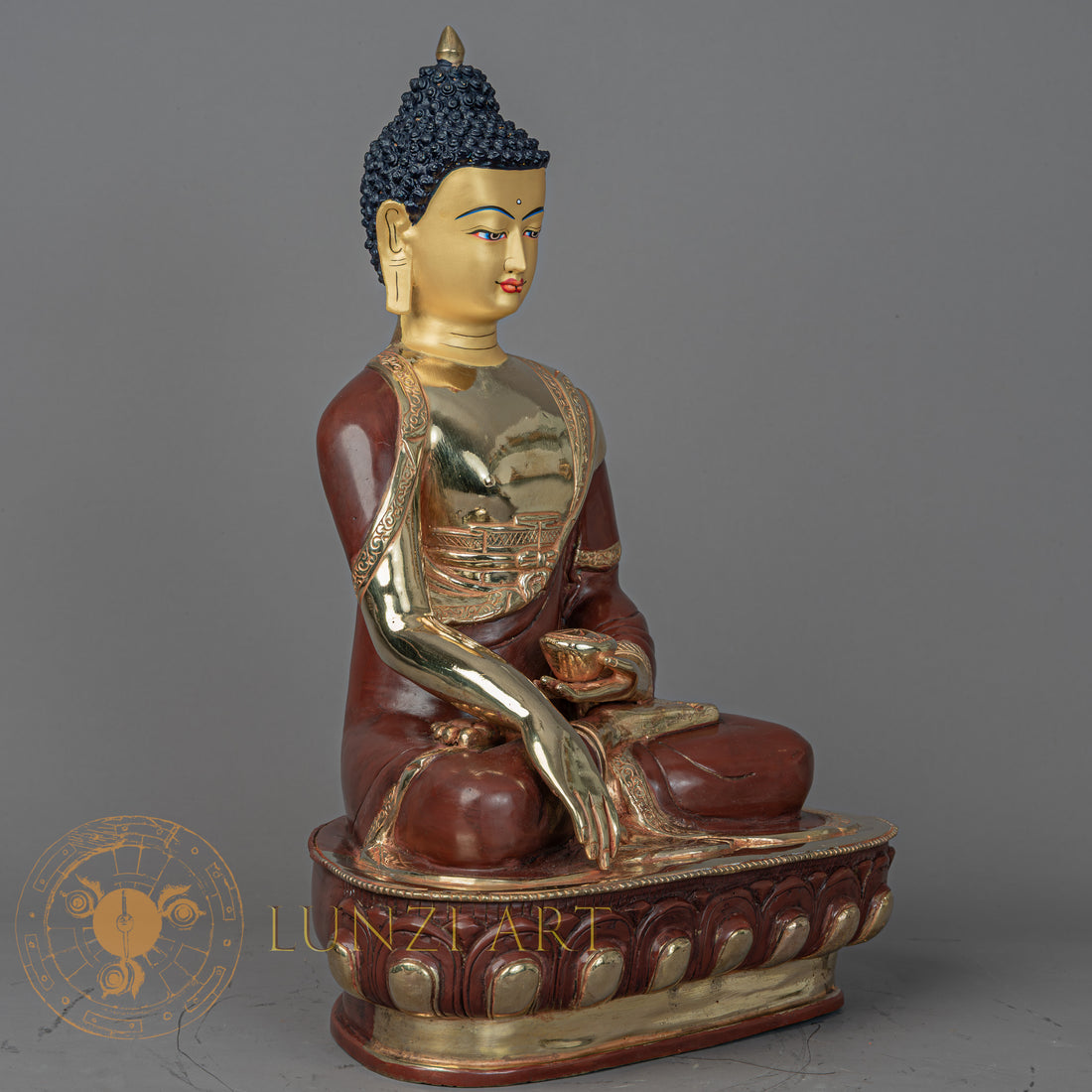 Shakyamuni Buddha | Handmade Half Gold Plated Statue - S-P-BA-HG-CG-SB-00215