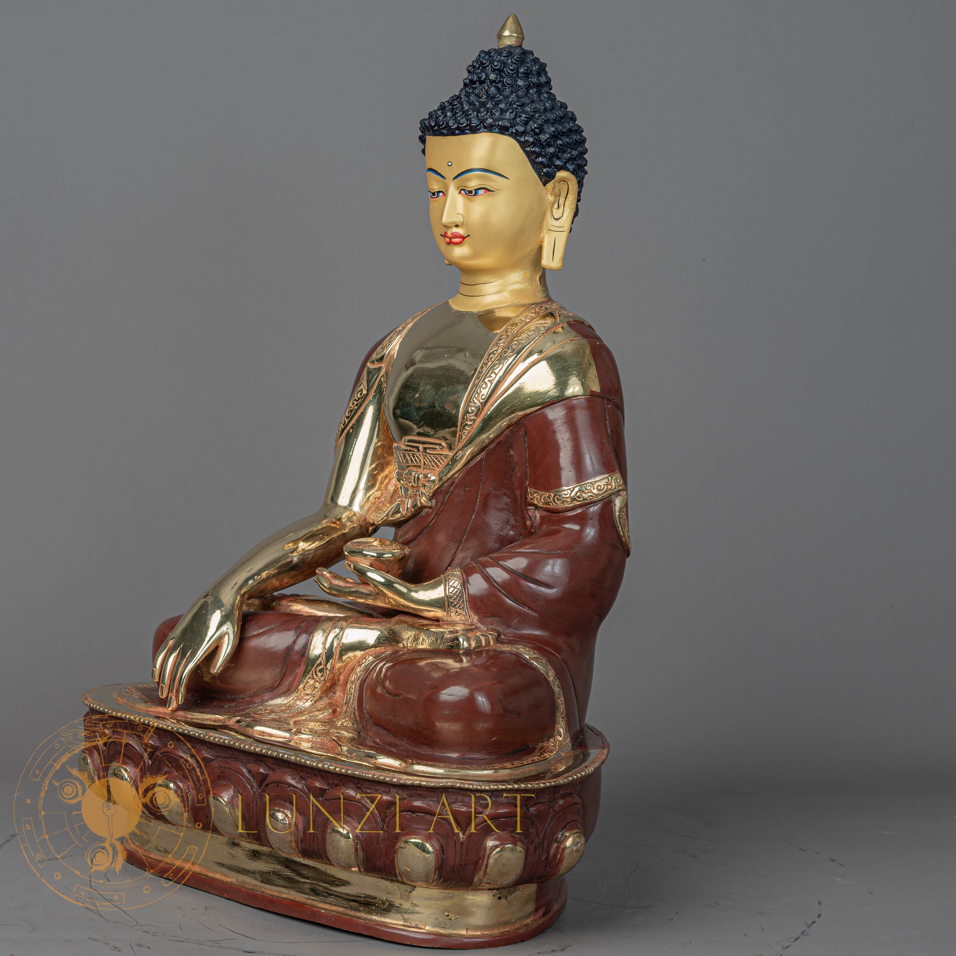 Shakyamuni Buddha | Handmade Half Gold Plated Statue - S-P-BA-HG-CG-SB-00215