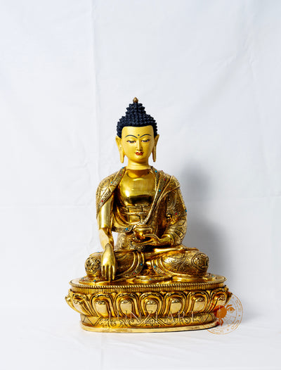 Shakyamuni Buddha Statue | 24k Gold Plated Full Copper Gilded - S-P-BA-FG -CG-SB-0013