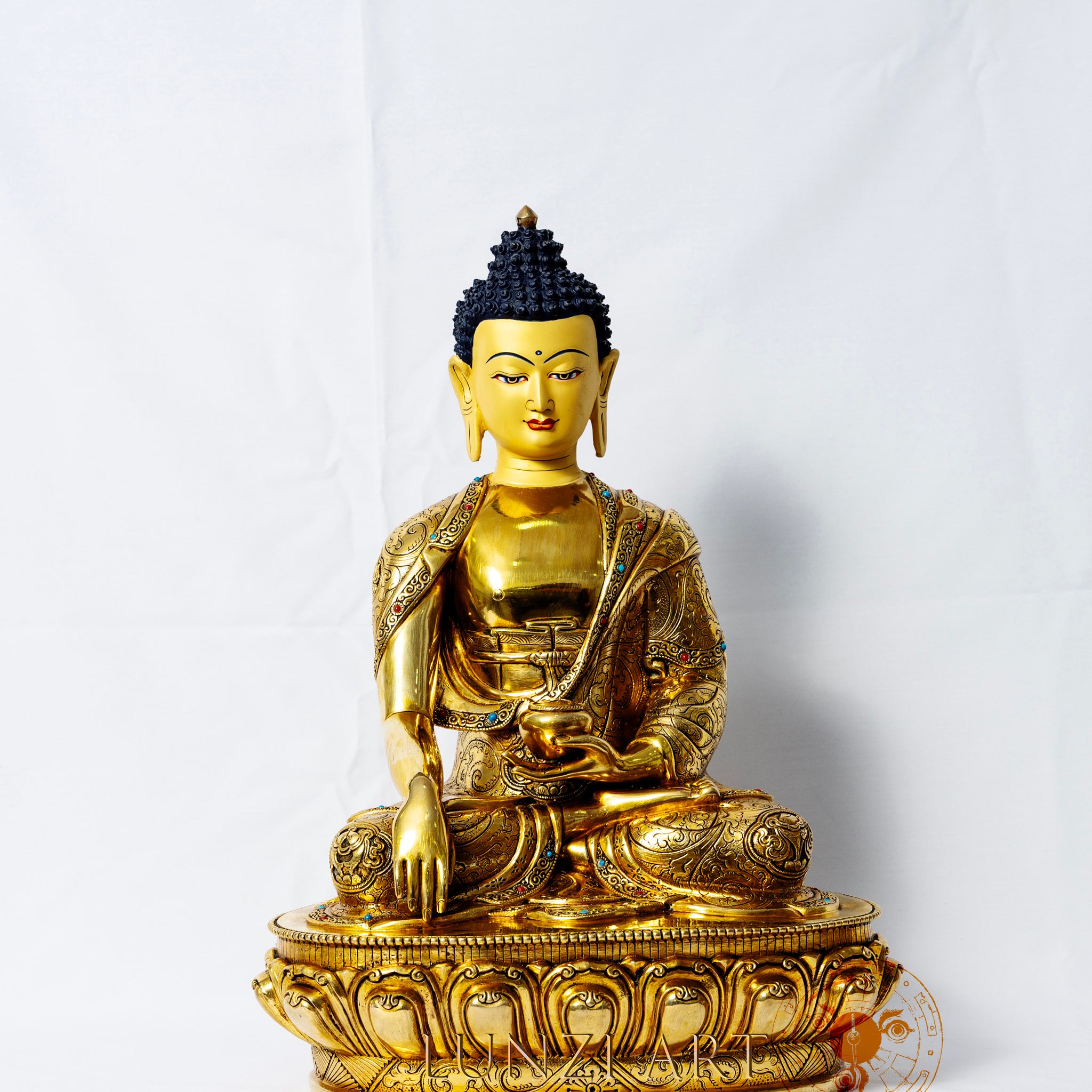Shakyamuni Buddha Statue | 24k Gold Plated Full Copper Gilded - statues