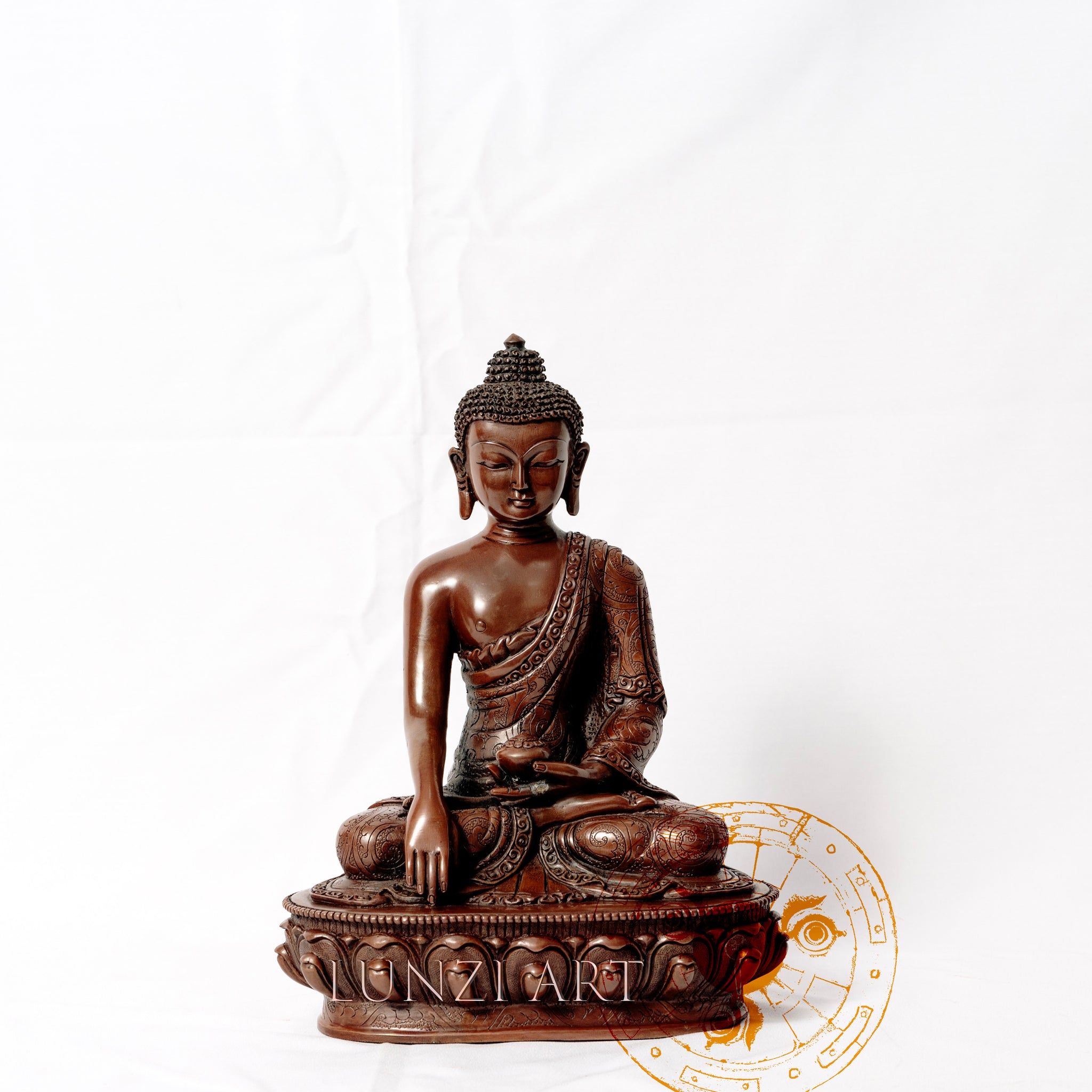 Shakyamuni Buddha Statue | Coffee Colour Copper Oxidized - statues