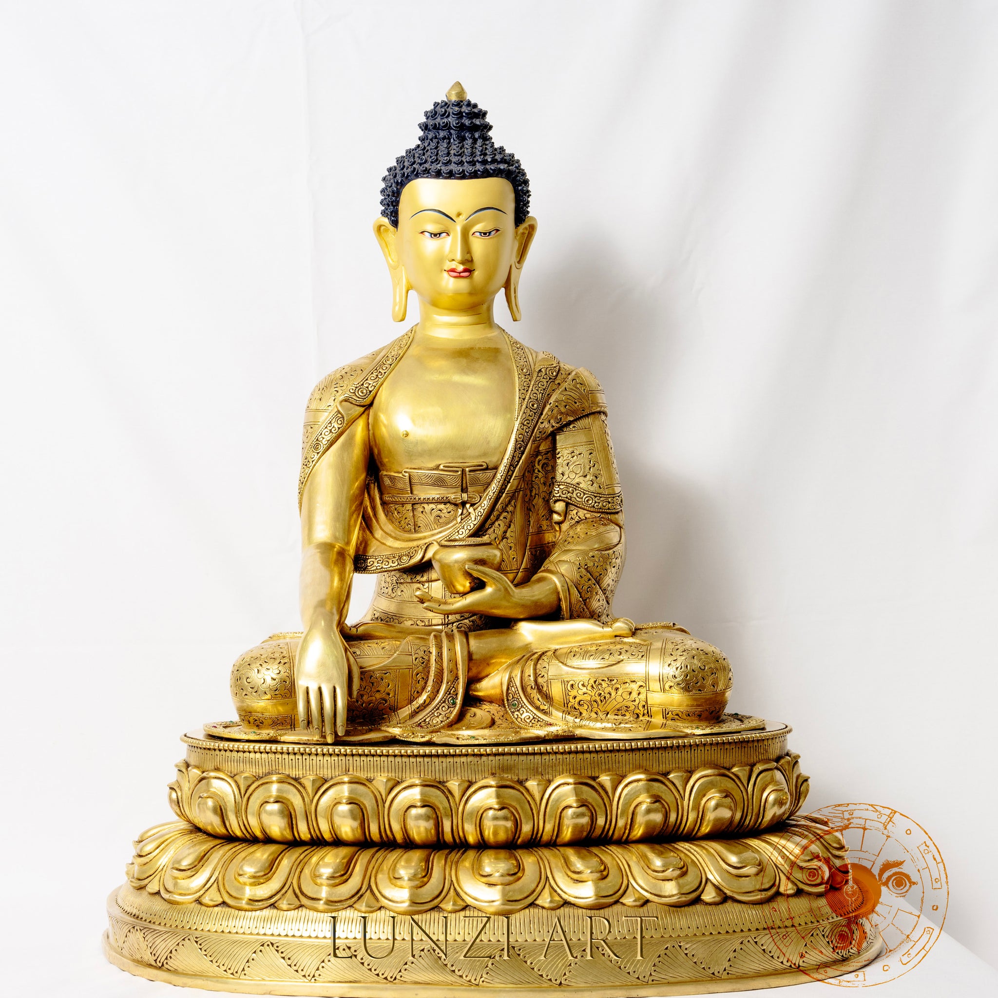 Shakyamuni Buddha Statue | Copper with 24k Gold Plating - statues