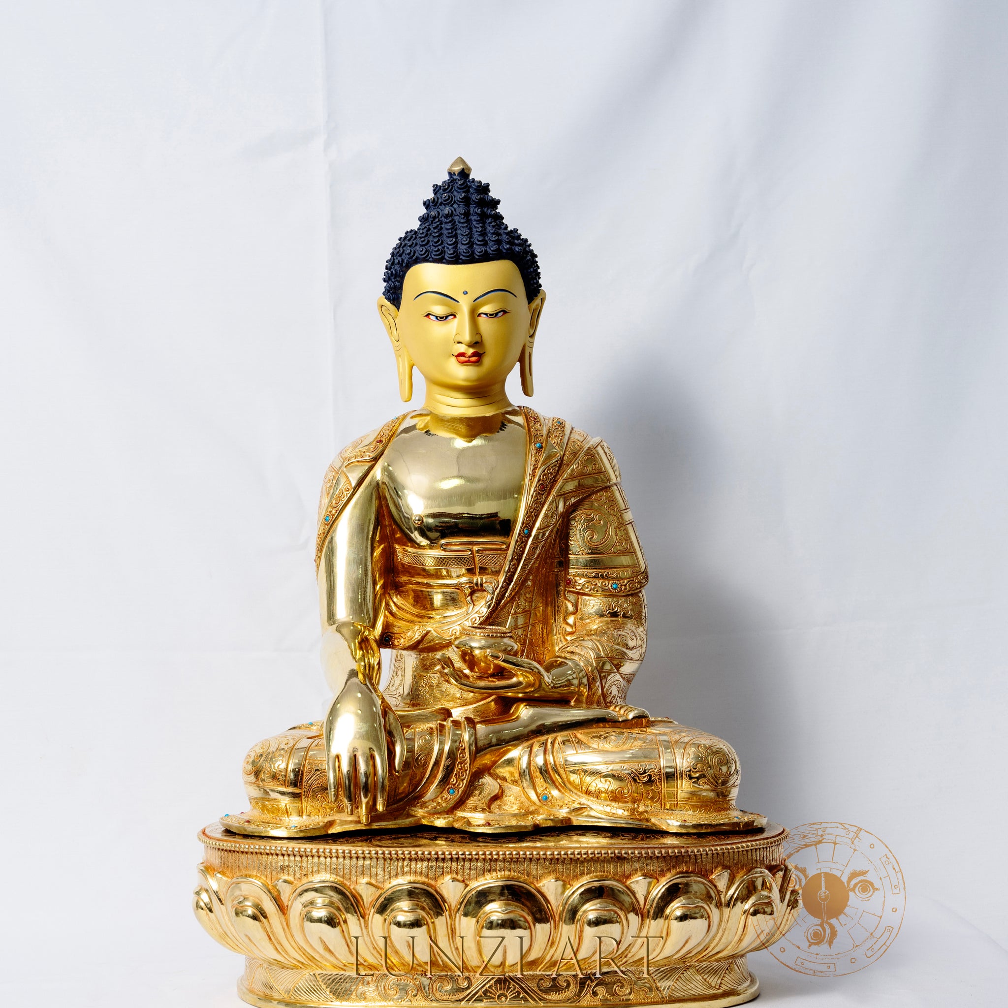 Shakyamuni Buddha Statue | Copper with 24k Gold Plating - statues