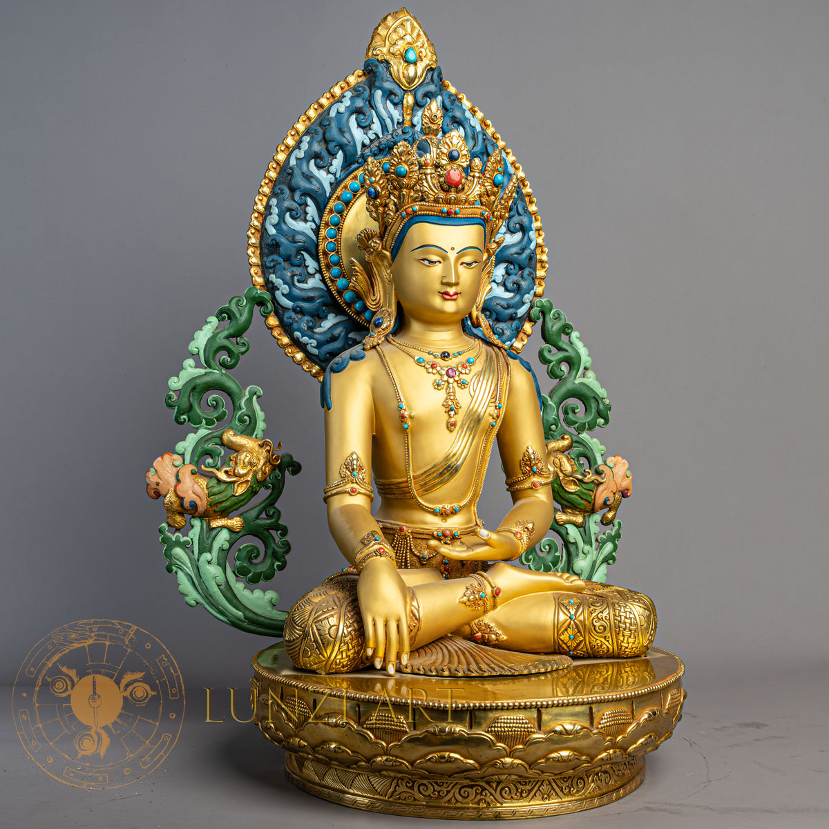 Shakyamuni Buddha Statue | Copper with Gold Dust Finish - S-P-R-CG-FG-SB-00232