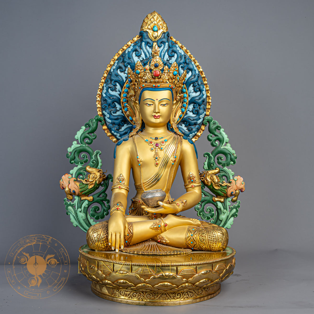 Shakyamuni Buddha Statue | Copper with Gold Dust Finish - S-P-R-CG-FG-SB-00232