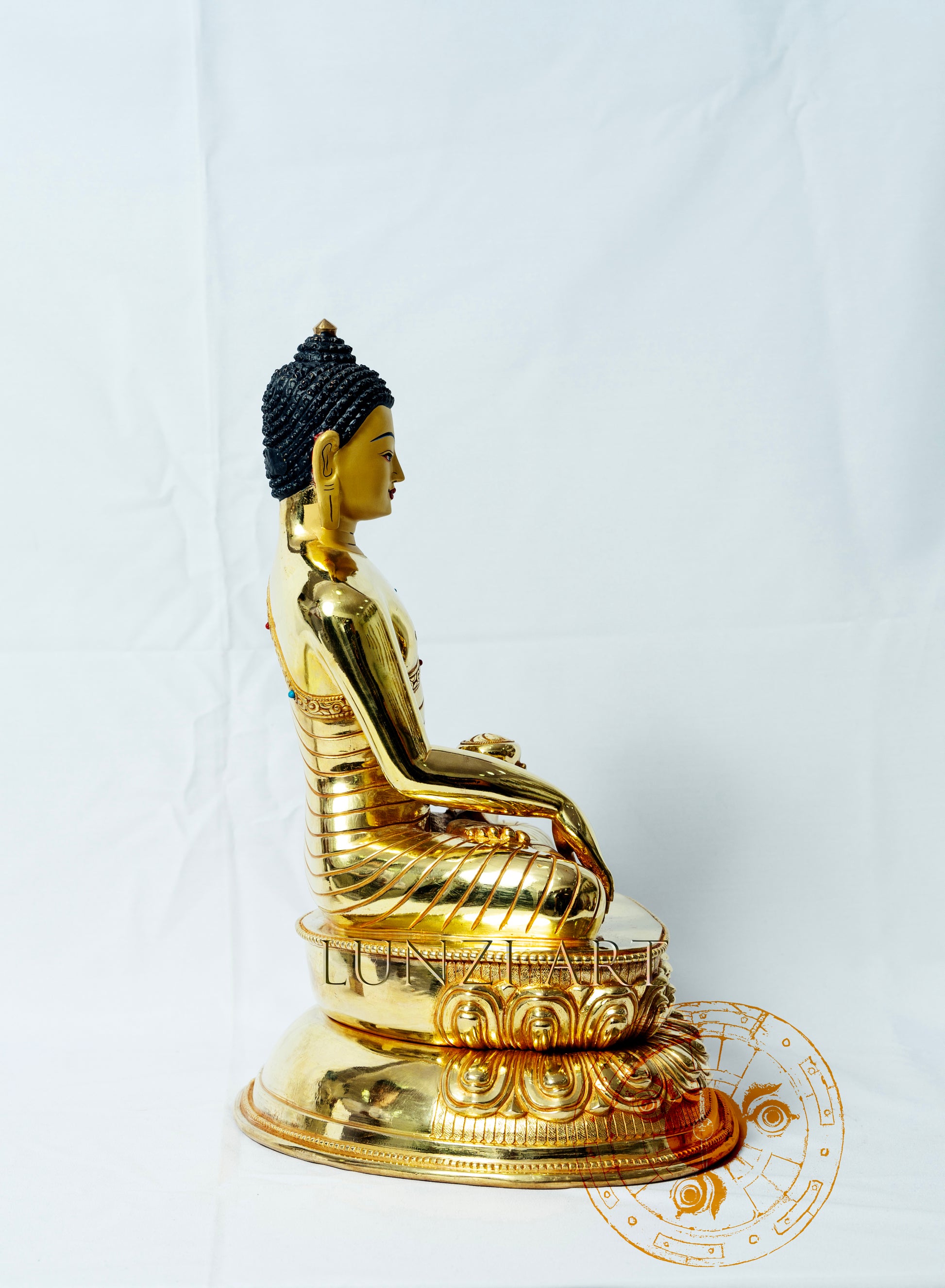 Shakyamuni Buddha Statue | Full Glided Copper With 24k Gold Plating - S-P-BA- FG-CG-SB-0004
