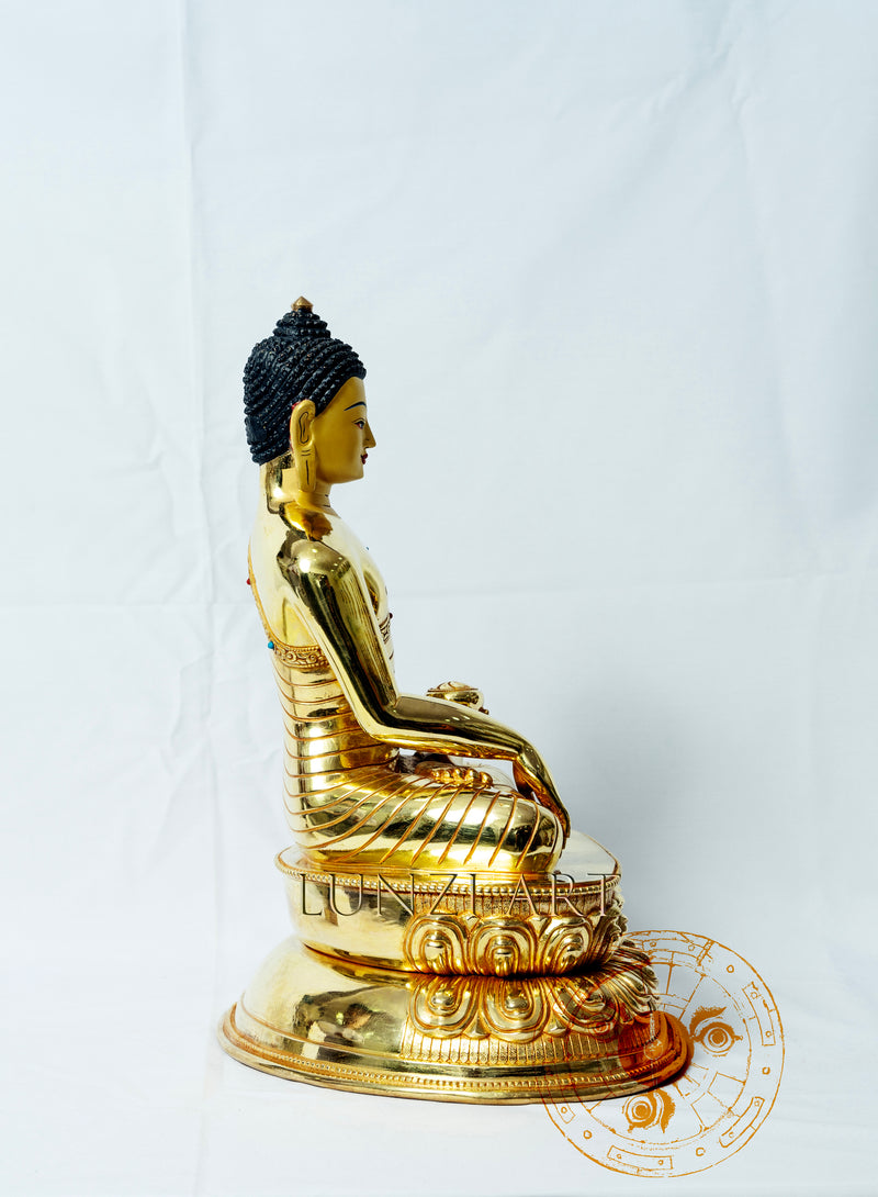 Shakyamuni Buddha Statue | Full Glided Copper With 24k Gold Plating - S-P-BA- FG-CG-SB-0004