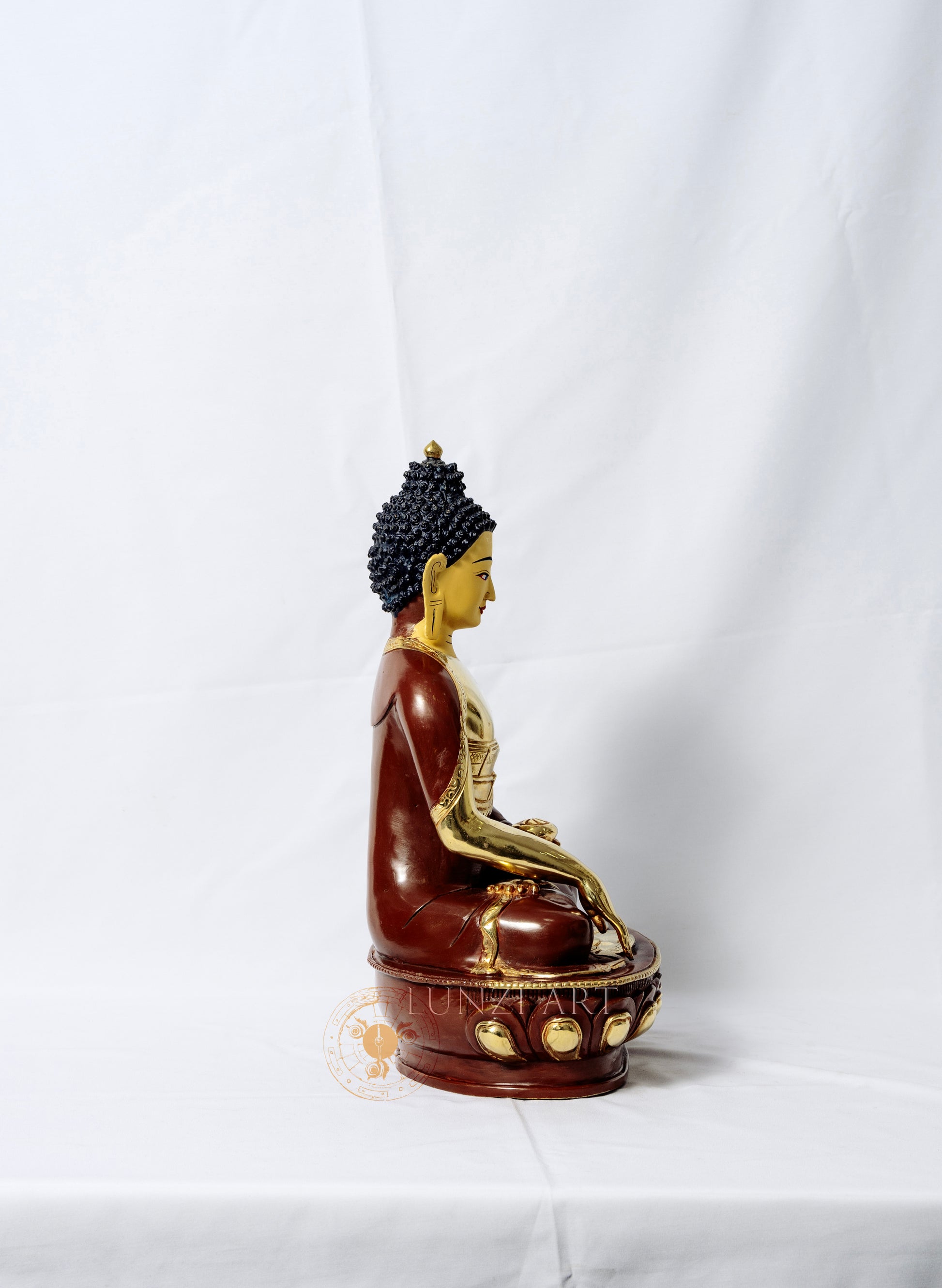 Shakyamuni Buddha Statue | Half Gold Plated Copper - S-P-BA-HG -CG-SB-0029