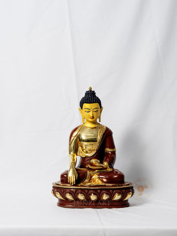 Shakyamuni Buddha Statue | Half Gold Plated Copper - statues