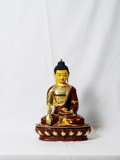 Shakyamuni Buddha Statue | Half Gold Plated Copper - statues
