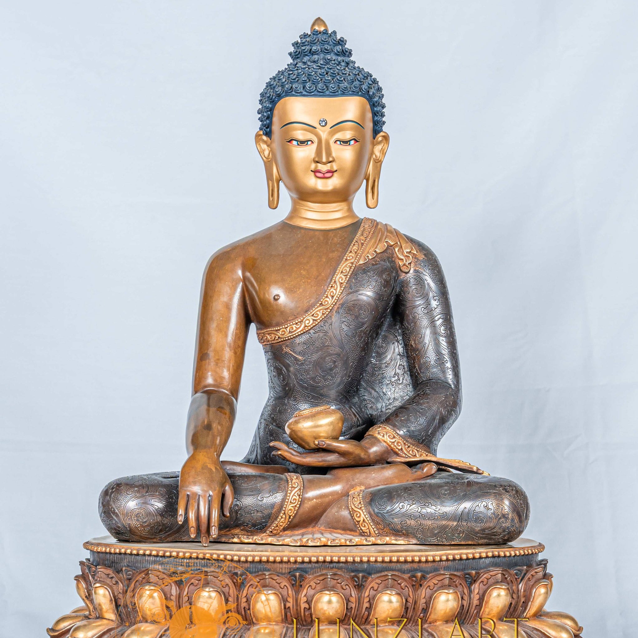 Shakyamuni Buddha Statue | Half Gold Plated - statues