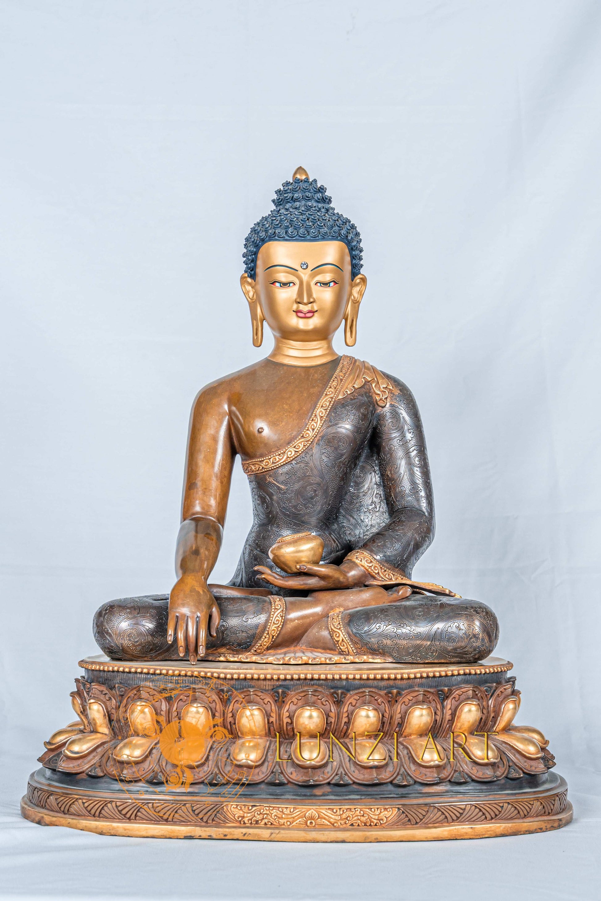 Shakyamuni Buddha Statue | Half Gold Plated - statues