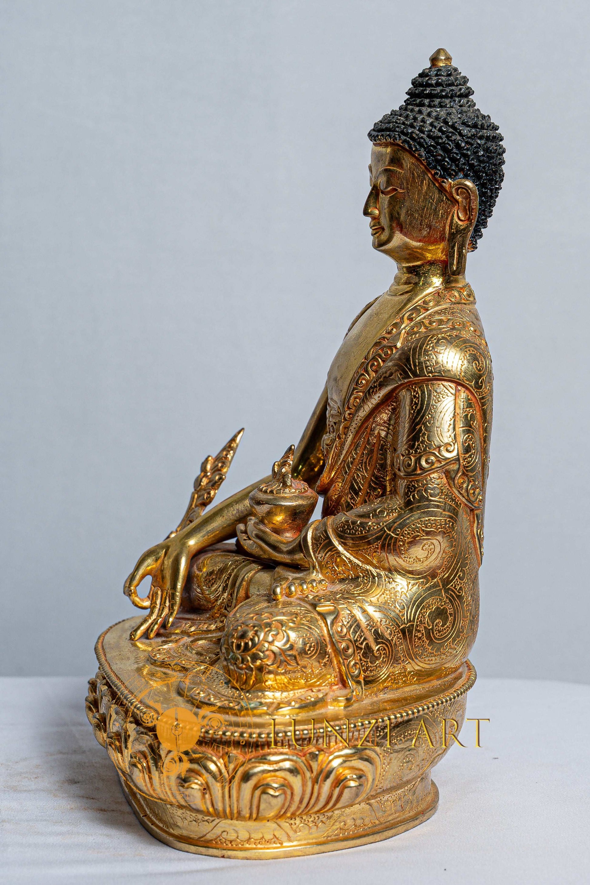 Shakyamuni Buddha Statue | Mercury Gold Plated on Copper - statues