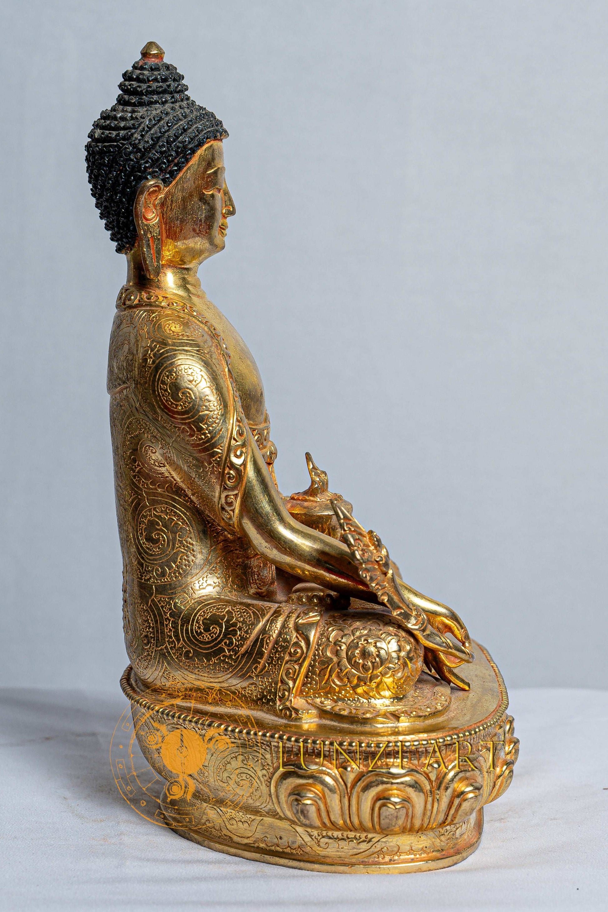 Shakyamuni Buddha Statue | Mercury Gold Plated on Copper - statues