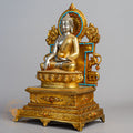 Shakyamuni Buddha Statue | Silver-Plated & Gold-Gilded Copper - S-P-R-GS-SB-00229