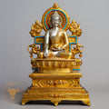 Shakyamuni Buddha Statue | Silver-Plated & Gold-Gilded Copper - S-P-R-GS-SB-00229