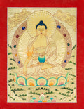 Shakyamuni Buddha Thangka: The Golden Radiance of Enlightenment - T-B-HT-RB-SB-0072