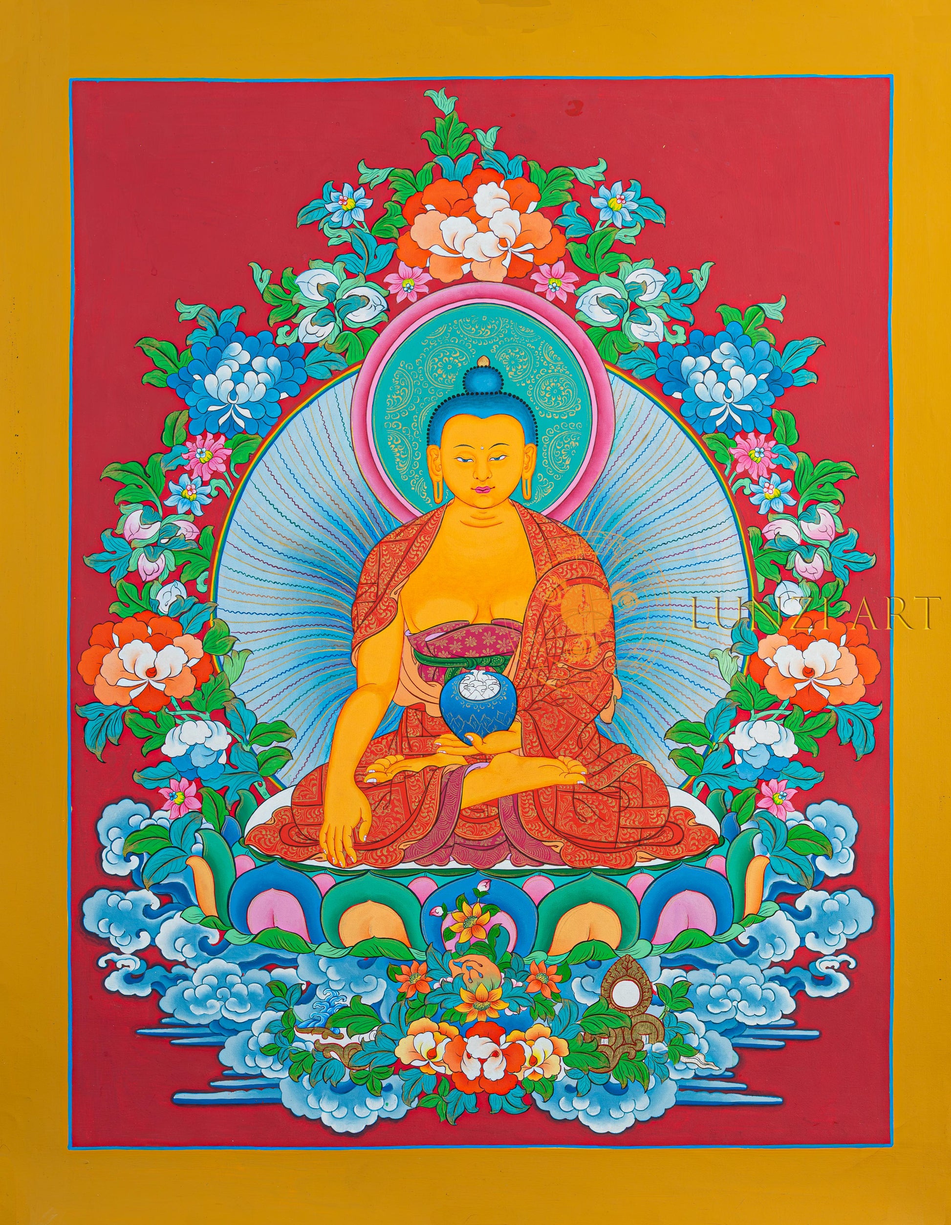 Shakyamuni Buddha Thangka: The Path to Enlightenment - T-N-ET-BB-AU-SB-0073