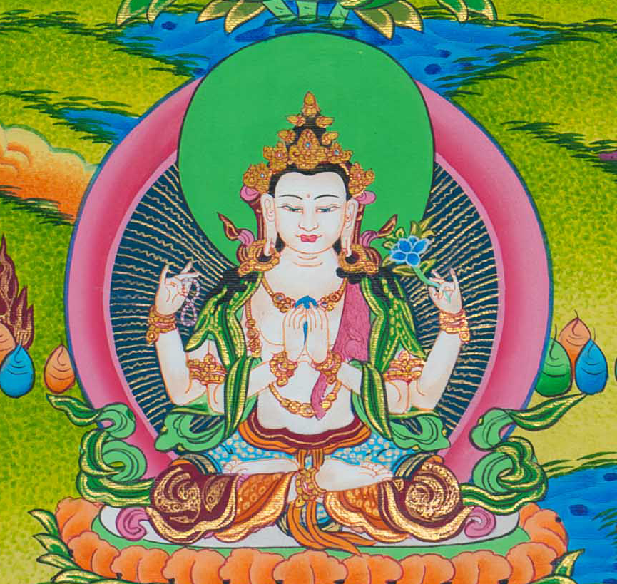 Shakyamuni Buddha Thangka: The Radiant Teacher of Enlightenment - T-S-BT-RB-AU-SB-0119