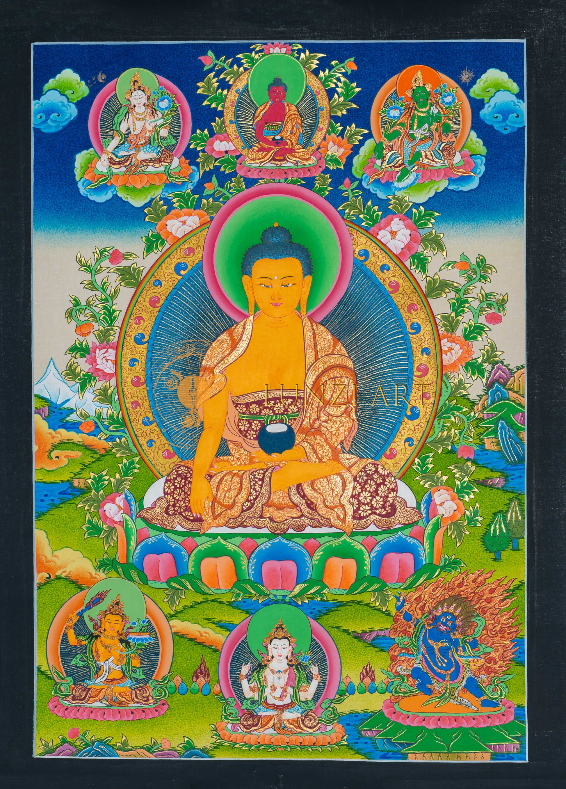 Shakyamuni Buddha Thangka: The Radiant Teacher of Enlightenment - Thangka