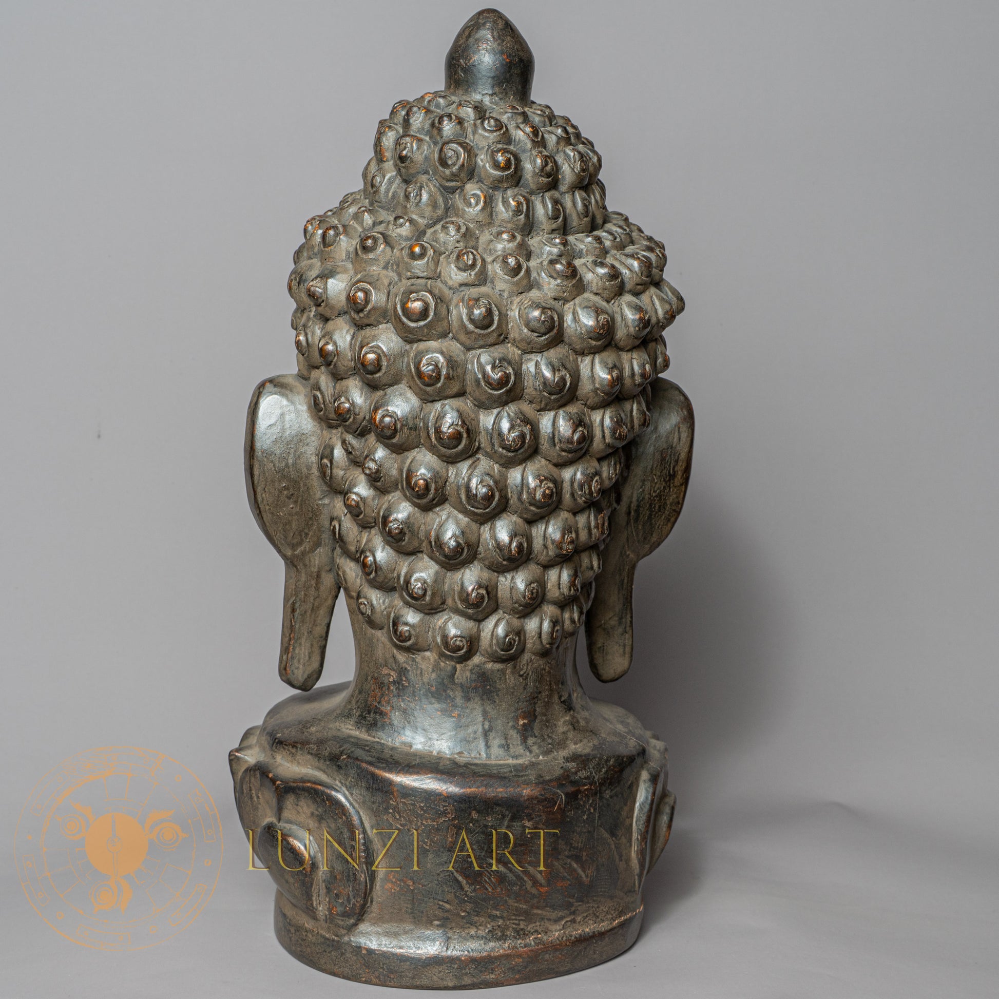 Shakyamuni Buddha Wooden Head Statue | Hand-Carved Minimalist Statue - w-s-sh-sbs-0002