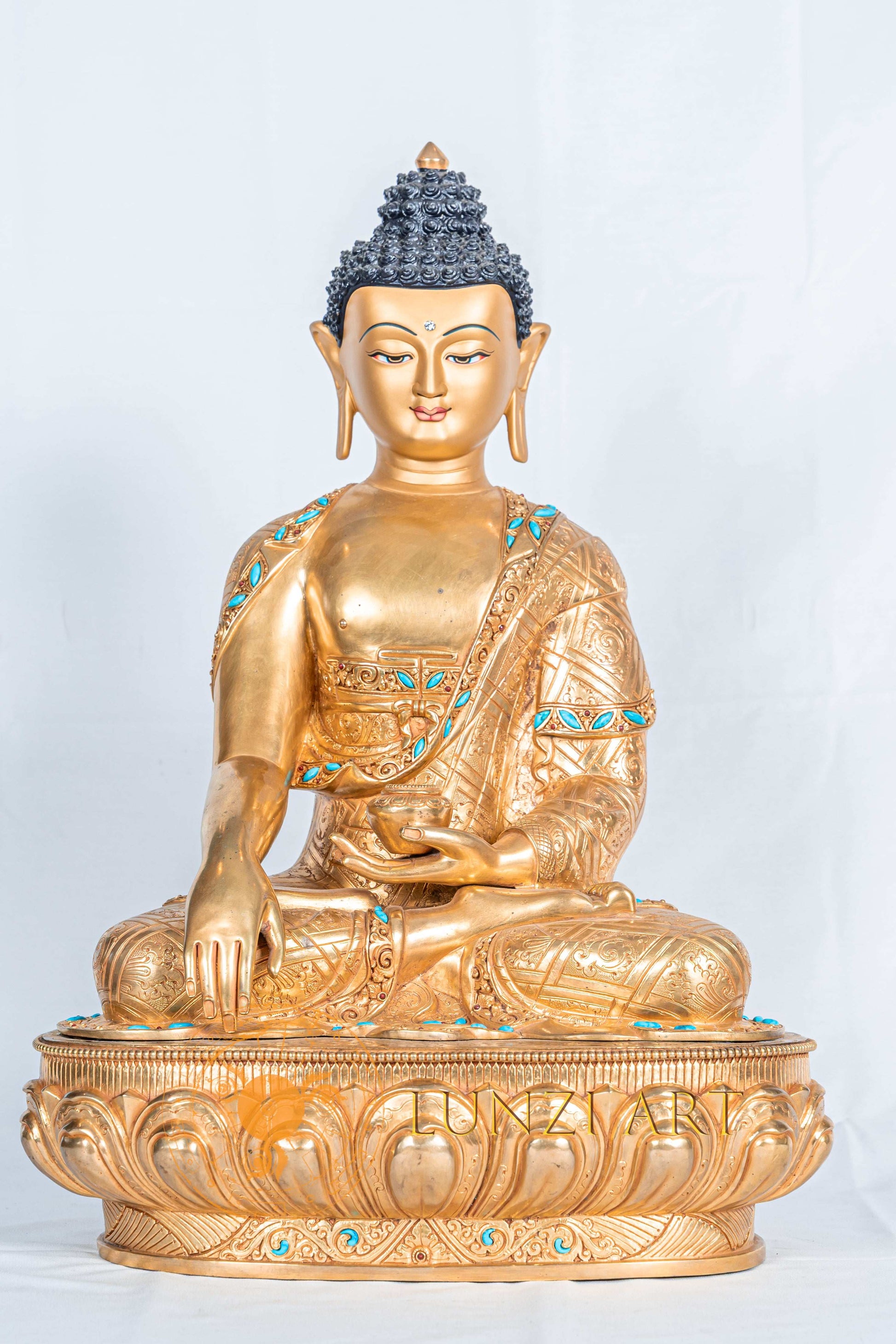 Shakyamuni Buddha statue | Copper with 24K Gold-Plated - S-B-RM-FG-CG-SB-0086
