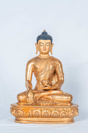 Shakyamuni buddha Statue | Fully Gold-Plated Copper - S-B-RM-FG-CG-SB-0102