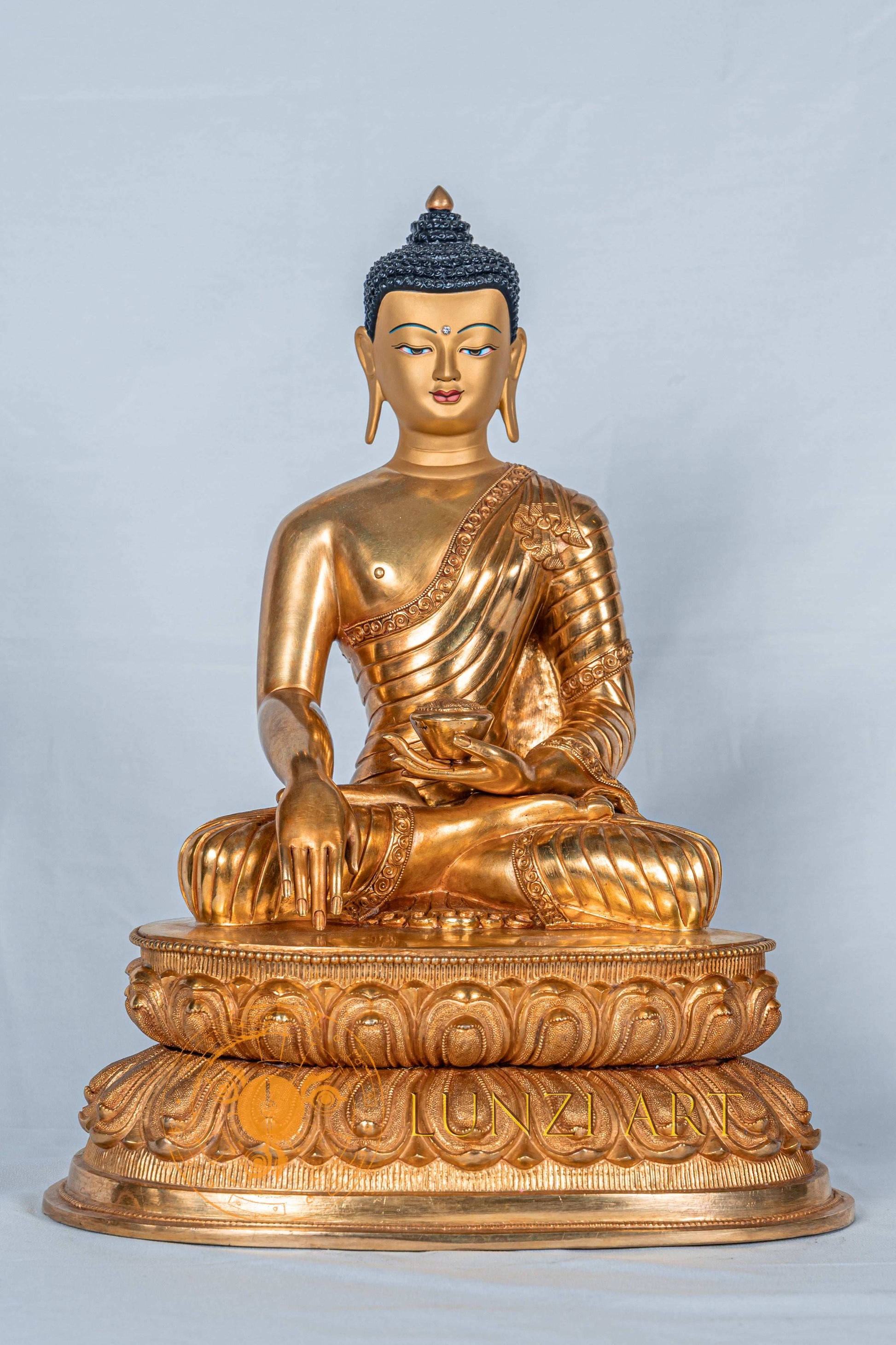 Shakyamuni buddha Statue | Fully Gold-Plated Copper - S-B-RM-FG-CG-SB-0104