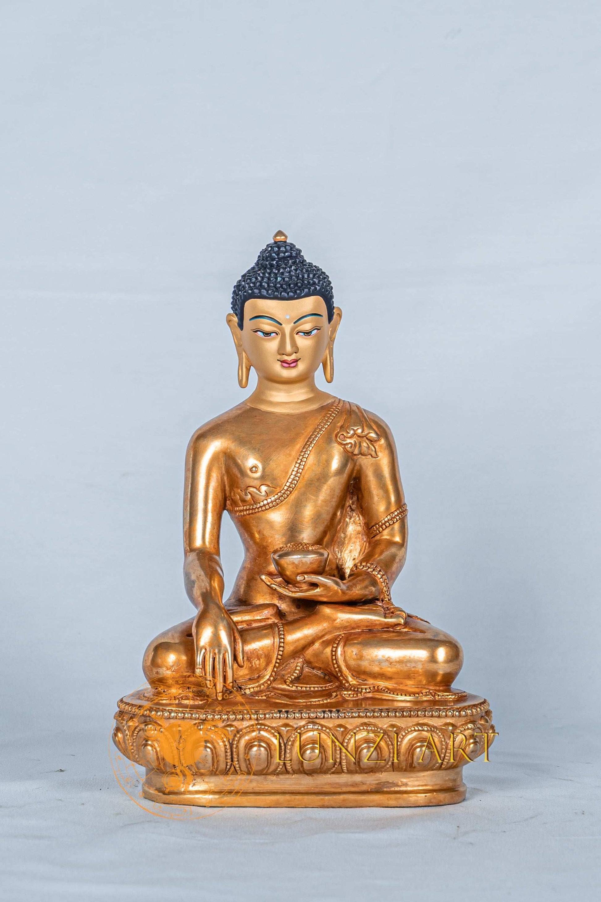Shakyamuni buddha Statue | Fully Gold-Plated Copper - S-B-RM-FG-CG-SB-0105