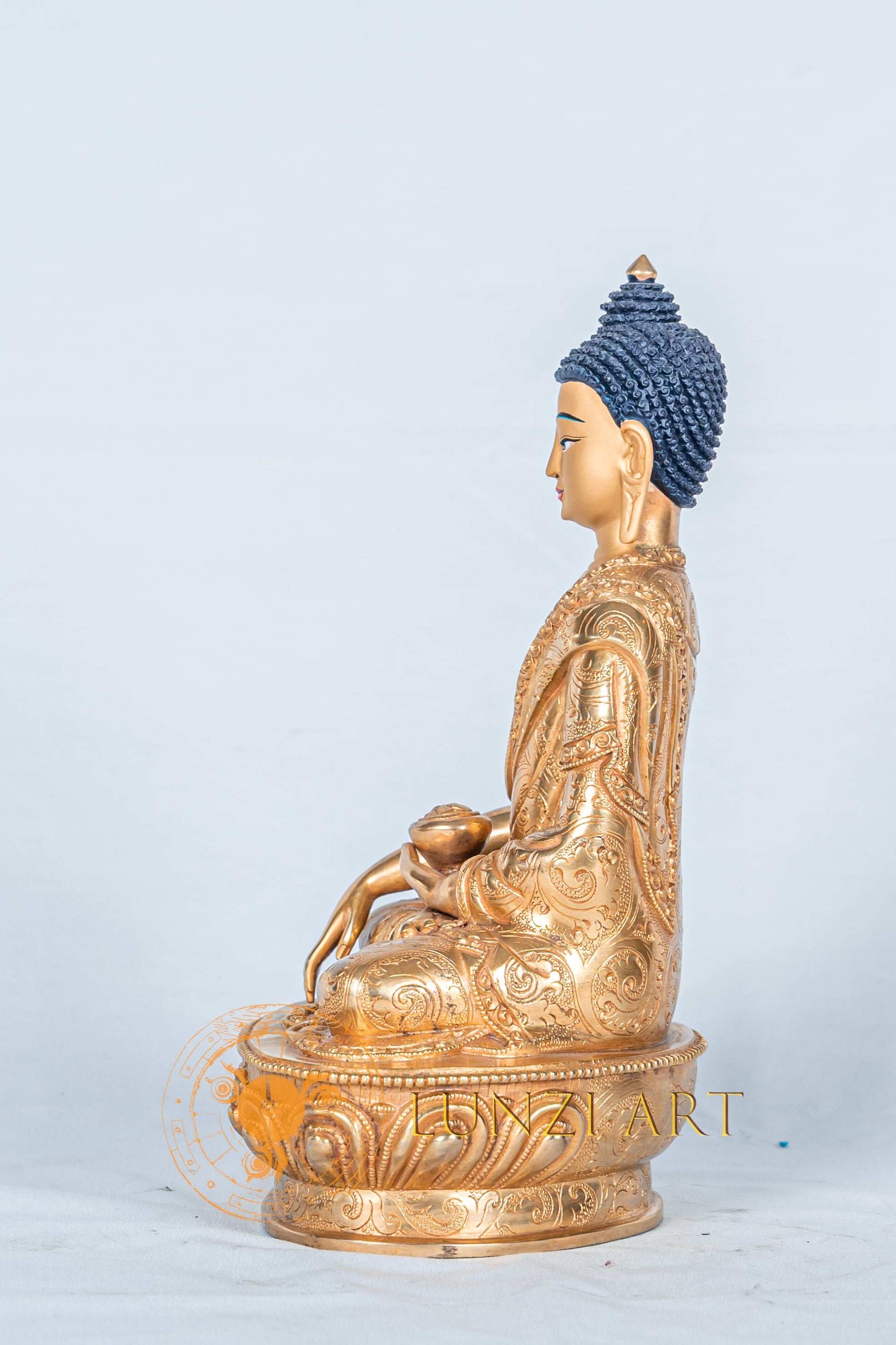 Shakyamuni buddha Statue | Fully Gold-Plated Copper - S-B-RM-FG-CG-SB-0108
