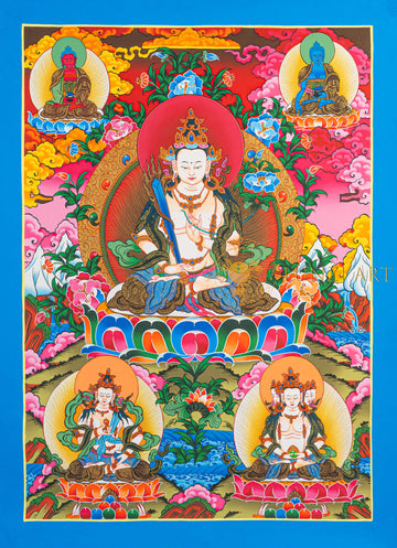 SikunCha (Akshobhya Bodhisattva) Thangka: The Golden Essence of Unshakable Wisdom - T-N-ET-BB-AU-AB-0095