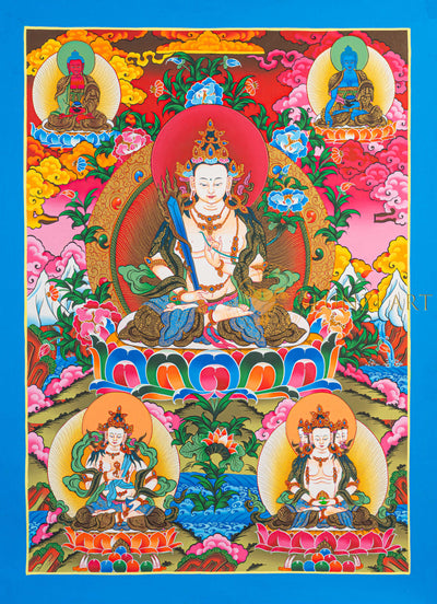 SikunCha (Akshobhya Bodhisattva) Thangka: The Golden Essence of Unshakable Wisdom - T-N-ET-BB-AU-AB-0095