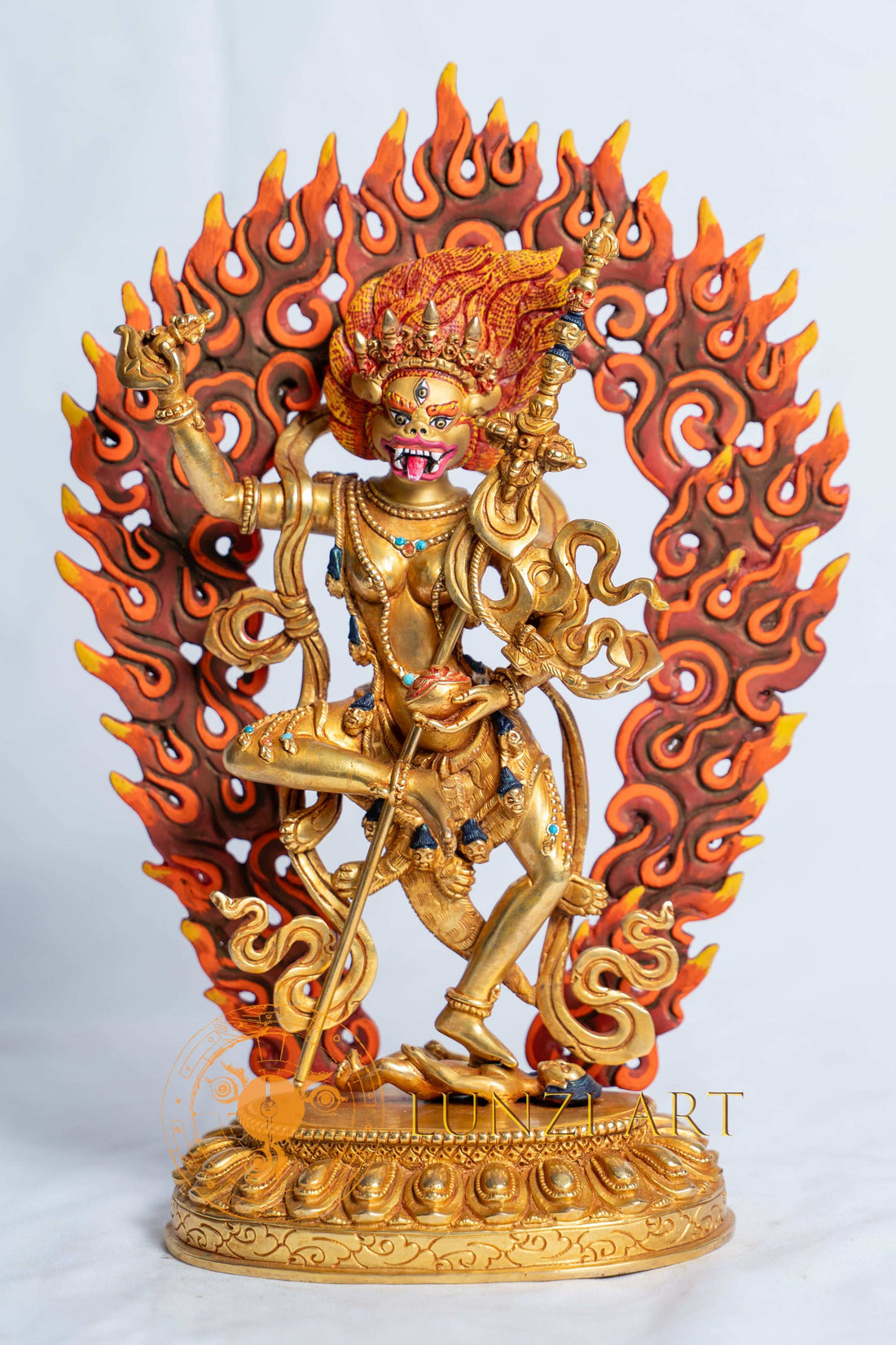 Simha Mukha Statue | 24k Full Gold Plated Copper - S-B-RM-FG-CG-SM-0045