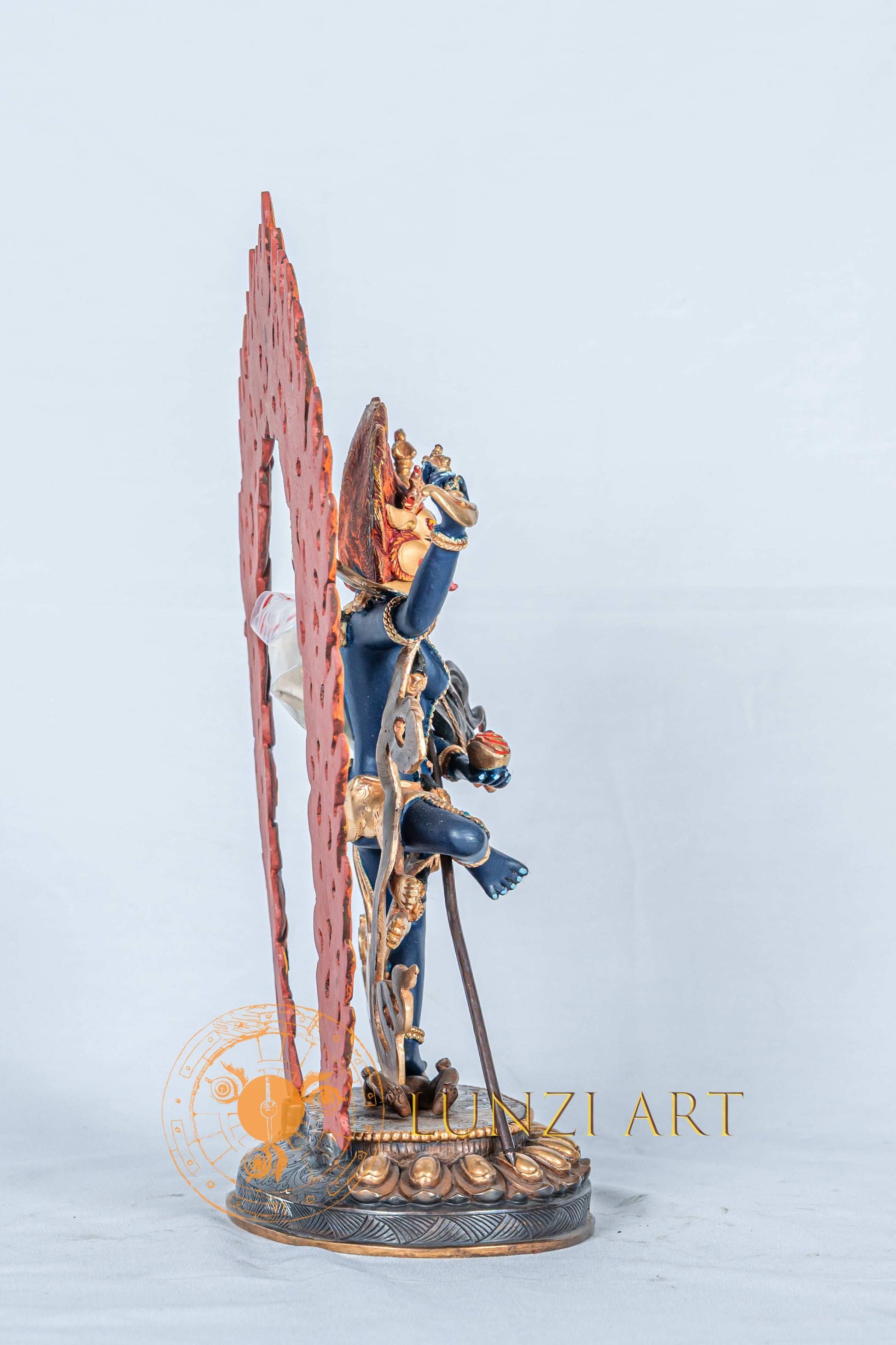 Simhamukha Statue | Copper with Partial Gold Plating - statues