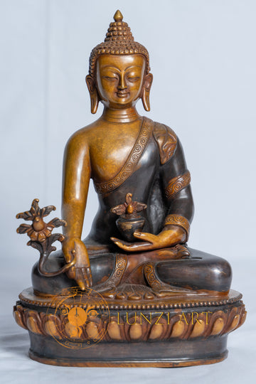 Sublime Medicine Buddha Statue | Copper Oxidized - S-B-RM-C-MB-0011