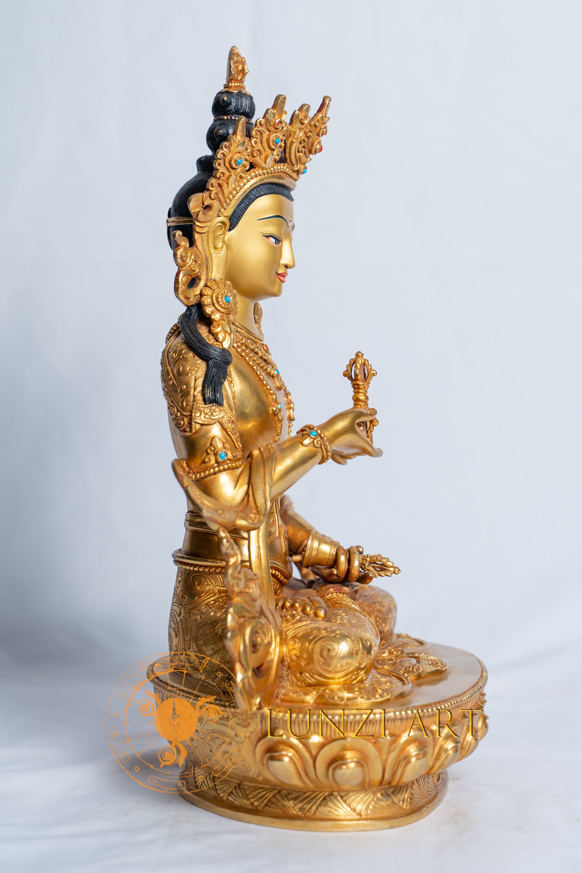 Supreme Vajrasattva Statue | Fully Gold Plated Copper - S-B-RM-FG-CG-VS-0023