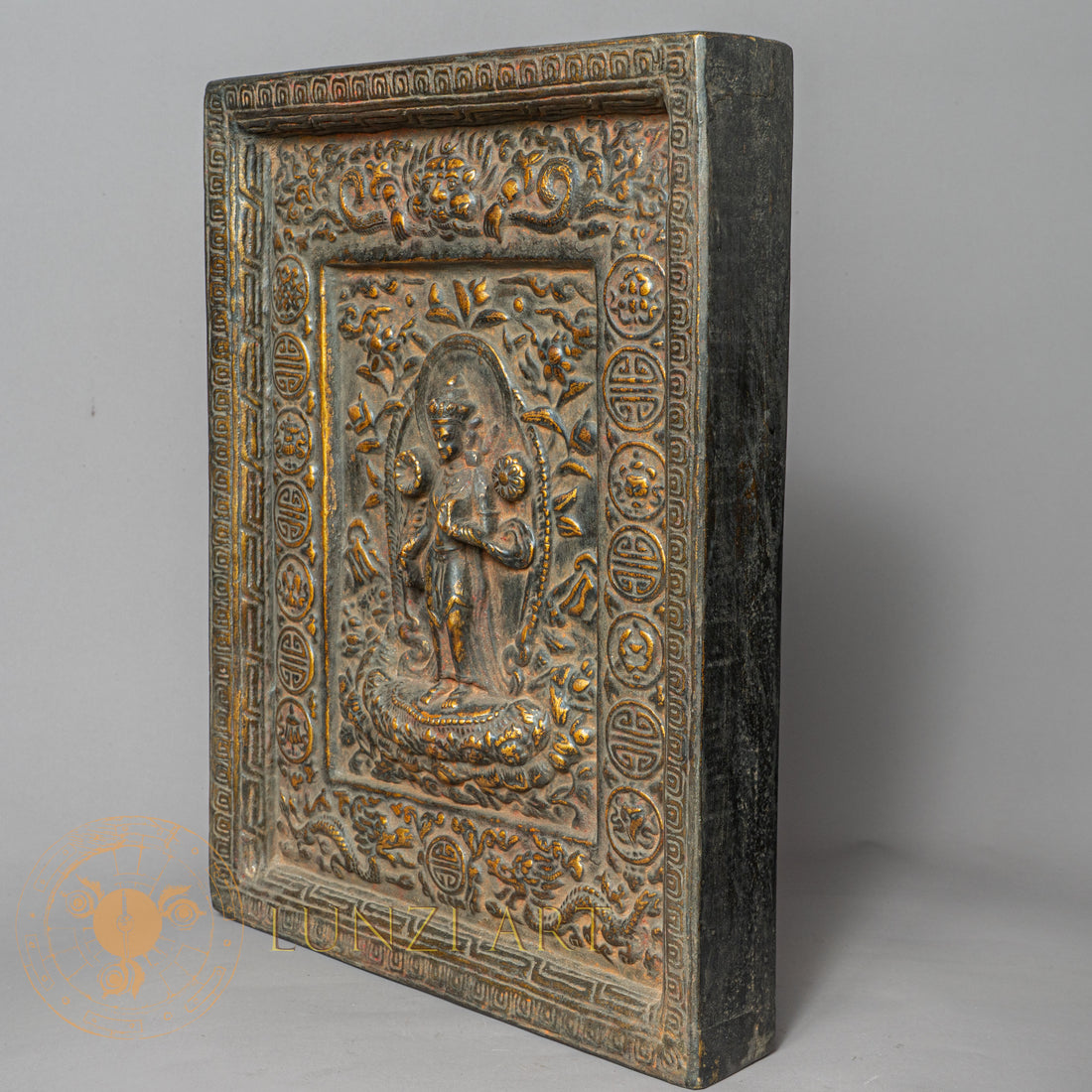Tara Temple Altar | Hand-Carved Wood & Clay Protection Relief - w-s-sh-ta-0005