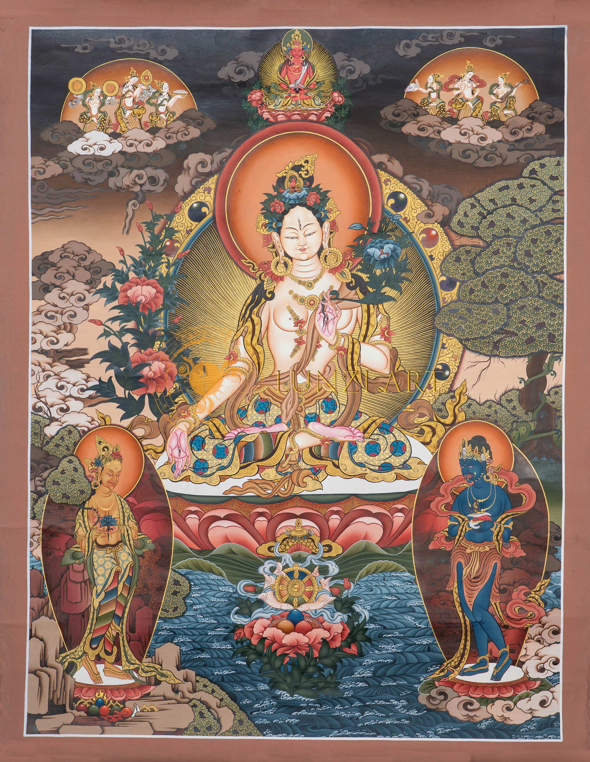 Thangka of the Healing Light: White Tara - Thangka