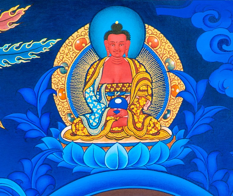 The Bodhisattva of Transcendent Wisdom: Manjushri Thangka Painting - T-S-BT-BB-AU-M-0011