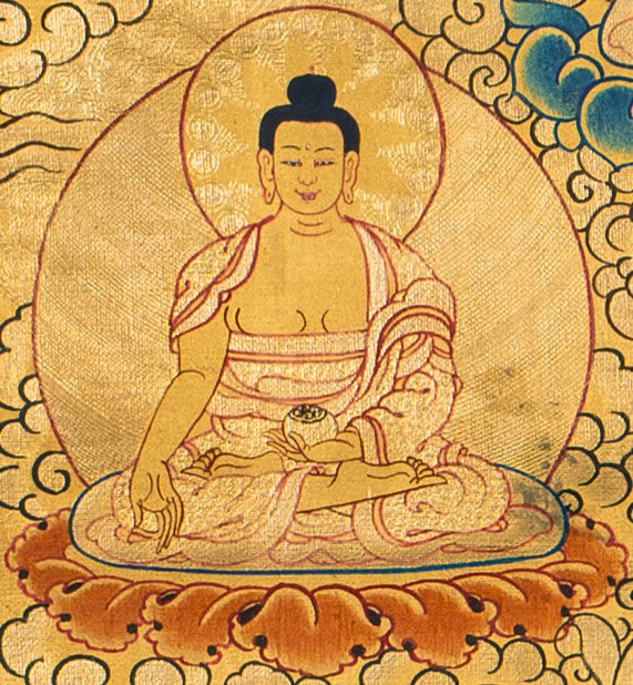 The Buddha of Infinite Light: Red Amitabha Thangka Painting - T-S-BT-CB-AU-AB-0020
