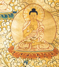 The Buddha of Infinite Light: Red Amitabha Thangka Painting - T-S-BT-CB-AU-AB-0020