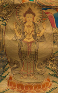 The Buddha of Infinite Light: Red Amitabha Thangka Painting - T-S-BT-CB-AU-AB-0020